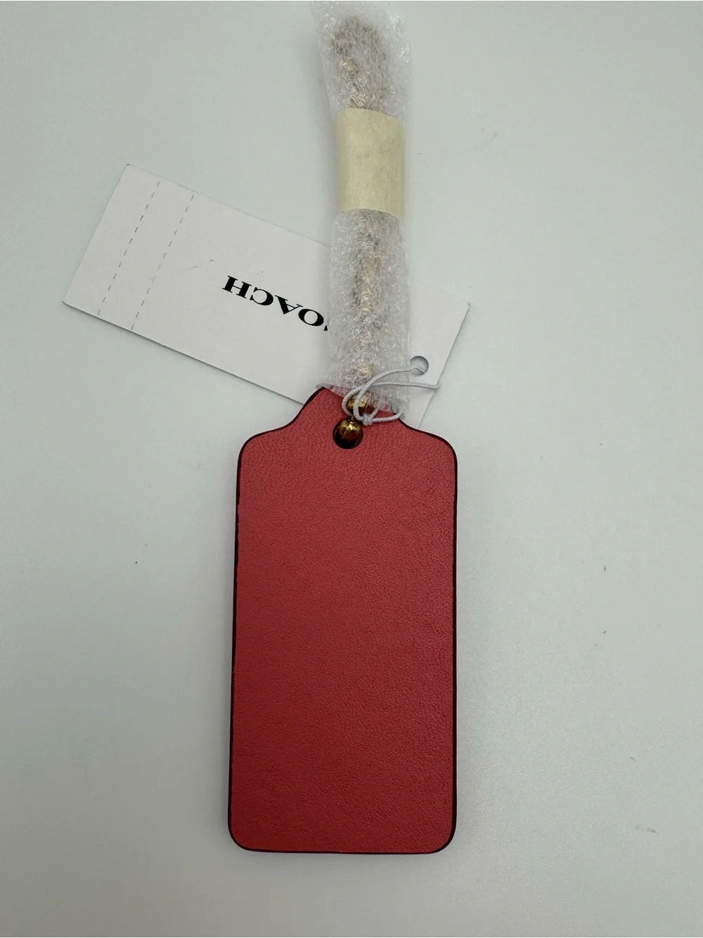 Coach CBA16 Taffy Pink Leather Hangtag Replacement Bag Charm Gold Chain NWT 2.5